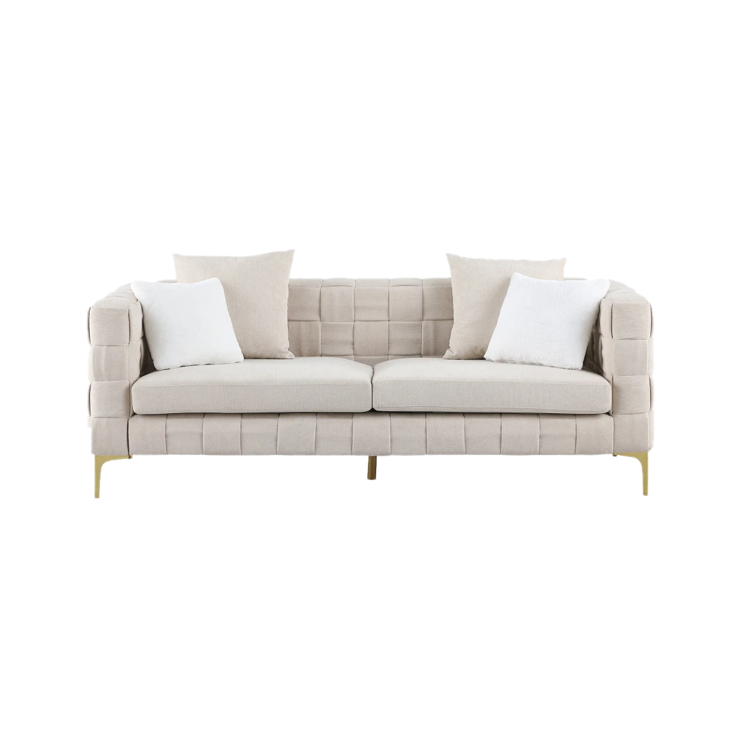 Émilie Beige Snowflake Woven Sofa
