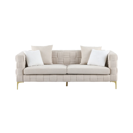 Émilie Beige Snowflake Woven Sofa